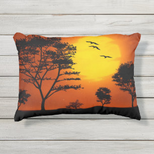 Coussin D'extérieur Coucher du soleil africain