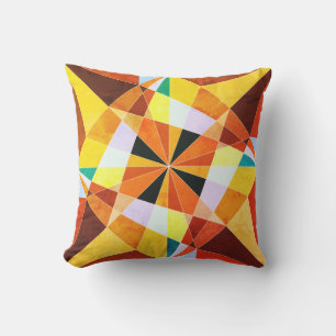 Coussin D'extérieur Couleurs Chaudes Formes Géométriques Angulaires Fr