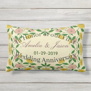 Coussin D'extérieur Couples personnalisés 1er anniversaire Mariage