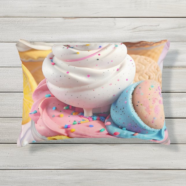 Coussin D'extérieur Crème glacée Huit (Devant)