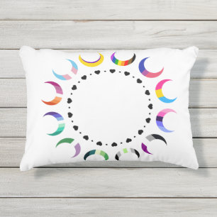Coussin D'extérieur Crescent Pride Lunes et Bague Coeur