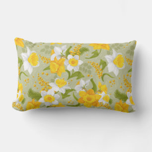 Coussin D'extérieur Daffodiles Jaunes Et Blanches Mélangées