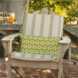 Coussin D'extérieur Dahlia jaune motif floral sur vert
