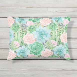 Coussin D'extérieur De superbes succulents   Aquarelle peinte  