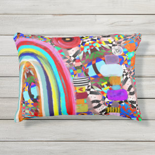 Coussin D'extérieur Décoration de jardin aux couleurs vives et funky
