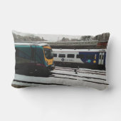 Coussin D'extérieur Deux trains, dans la neige (Verso)