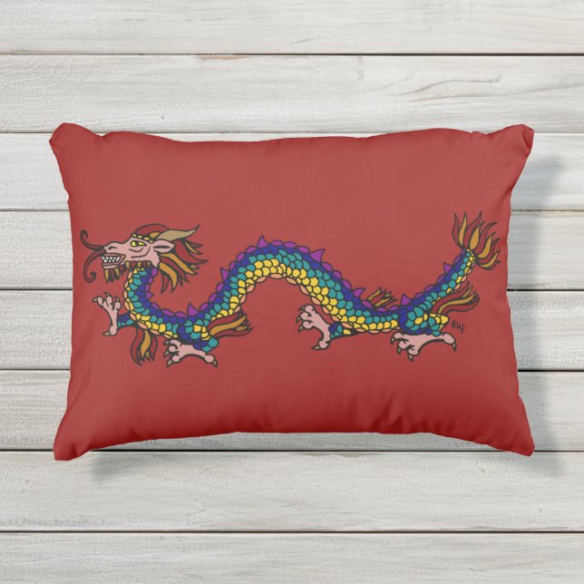 Coussin D'extérieur Dragon oriental (Devant)