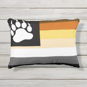 Coussin D'extérieur Drapeau de fierté de l'ours cool Patte d'ours
