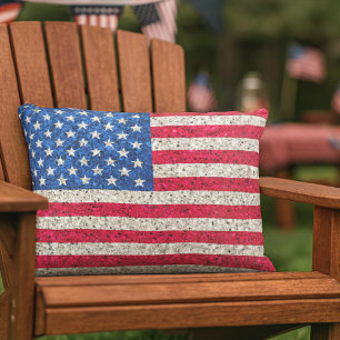 Coussin D'extérieur Drapeau patriotique USA Parties scintillant de gla