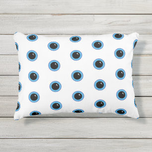 Coussin D'extérieur Drôle Maigre Yeux Bleus