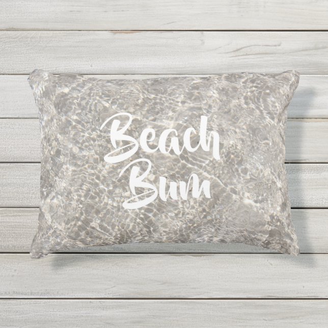 Coussin D'extérieur Eau de cloison de plage sur sable de plage été (Devant)