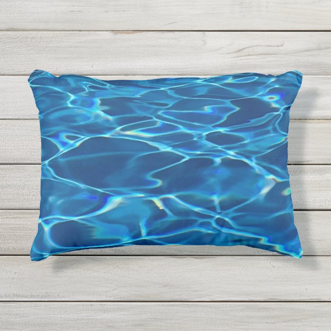Coussin D'extérieur Eau de la piscine bleu foncé (Devant)