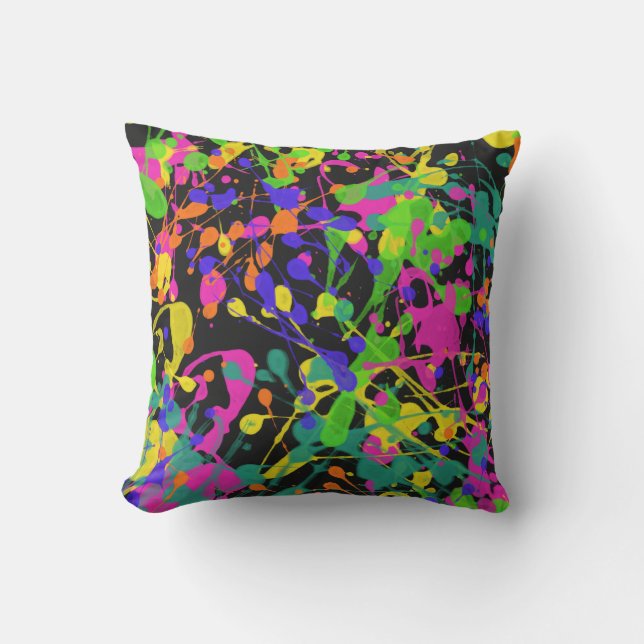 Coussin D'extérieur Éclat de peinture de nuit (Recto)