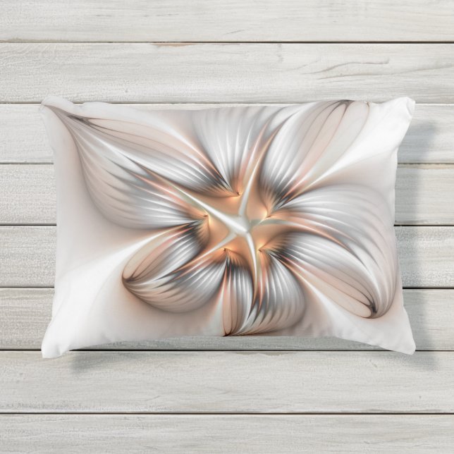 Coussin D'extérieur Élégance florale Art Abstrait fractal moderne (Devant)