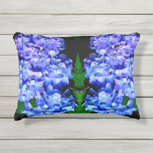 Coussin D'extérieur Élégant bleu violet clair magenta hydrangée floral