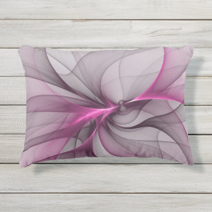 Coussin D'extérieur Élégant Chaos Moderne Art Fractal Abstrait Rose