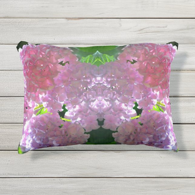 Coussin D'extérieur Elégant flores rose douce hydrangée rose rose (Devant)
