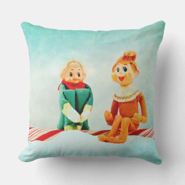 Coussin D'extérieur Elfe de Noël Première date (Recto)