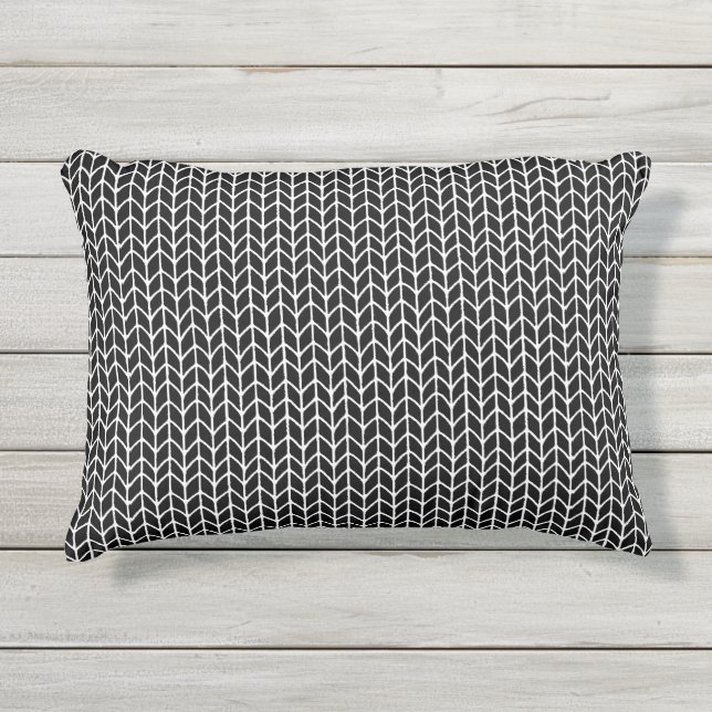 COUSSIN D'EXTÉRIEUR EN MAILLE NOIRE (Devant)