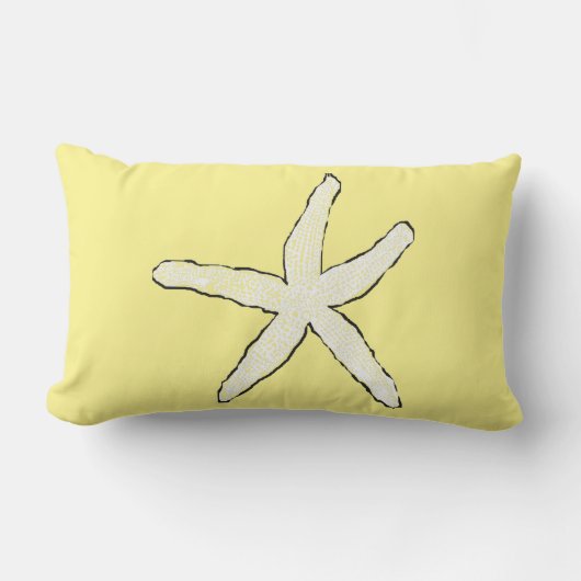 Coussin D'extérieur Étoile de mer Jaune Blanc Motif Élégant Cadeau de  (Recto)