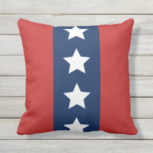 Coussin D'extérieur Étoiles et bandes Patriotique Rouge Blanc et Bleu