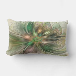 Coussin D'extérieur Fantaisie Abstraite Moderne Fleur Fractale Colorée