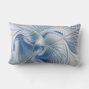 Coussin D'extérieur Fantaisie dynamique Abstrait Tons bleus Art fracta
