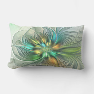 Coussin D'extérieur Fantaisie Moderne Abstraite Fleur Fractale Colorée