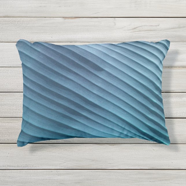 Coussin D'extérieur Feuille Bleue Diagonale (Devant)