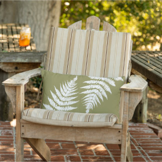 Coussin D'extérieur Feuille de fougère de bois aux couleurs de fond pe
