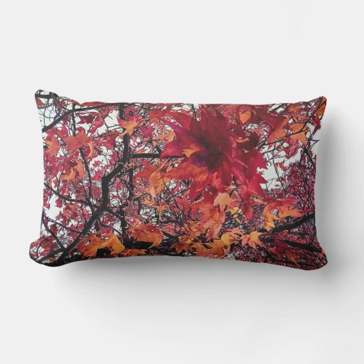 Coussin D'extérieur Feuille rouge et orange (Recto)