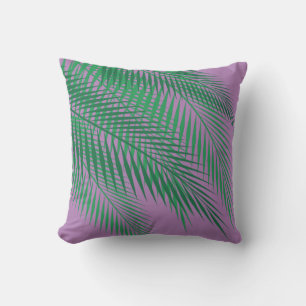 Coussin D'extérieur Feuilles de palmiers tropicaux sur violet - extéri