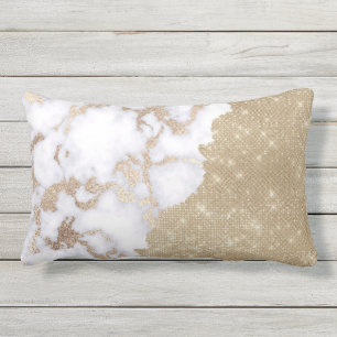 Coussin D'extérieur Fille Chic moderne Glam Parties scintillant or Mot