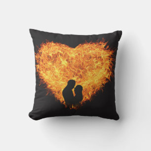 Coussin D'extérieur Flaming Heart Passionné Saint-Valentin