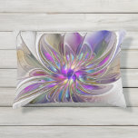 Coussin D'extérieur Fleur d'art Abstrait, énergique et coloré<br><div class="desc">Une puissante fleur d'imaginaire multicolore,  un art fractal floral unique. Conception pour votre coussin extérieur et plus encore.</div>