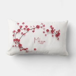 Coussin D'extérieur Fleur de cerisier rouge 3D