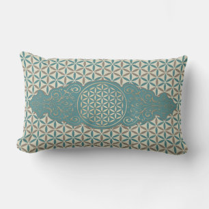 Coussin D'extérieur Fleur de vie - X vintage et motif de timbre BG 1