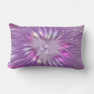 Coussin D'extérieur Fleur Rose Violet Passion Abstrait Art Fractal