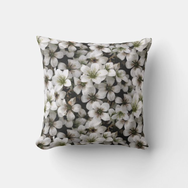 Coussin D'extérieur Fleurs blanches de jardin d'été (Recto)