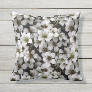 Coussin D'extérieur Fleurs blanches de jardin d'été