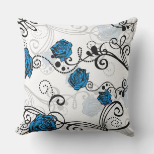 Coussin D'extérieur Fleurs bleues et torchères