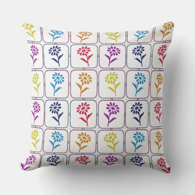 Coussin D'extérieur Fleurs colorées (Recto)