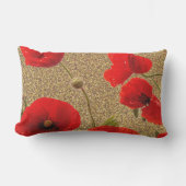 Coussin D'extérieur Fleurs de pavot Parties scintillant or rouge Golde (Recto)