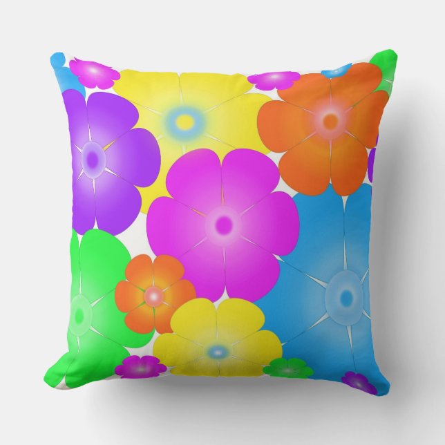 Coussin D'extérieur Fleurs lumineuses (Recto)