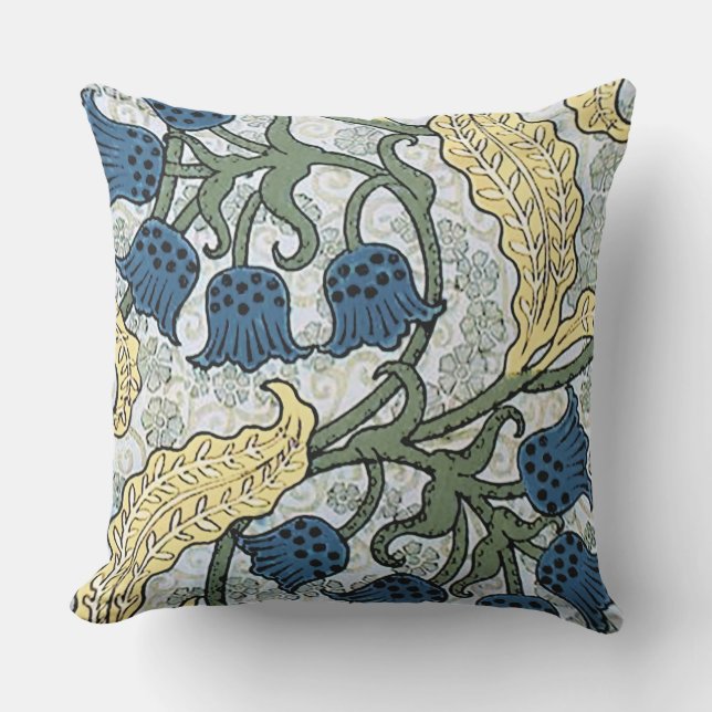 Coussin D'extérieur Floral Blue Flowers Lily Valley Répétition (Recto)