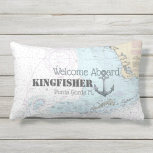 Coussin D'extérieur Florida Welcome Aboard Nom du bateau Graphique + A