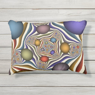 Coussin D'extérieur Flying Up Colorful Moderne Art Fractal Abstrait