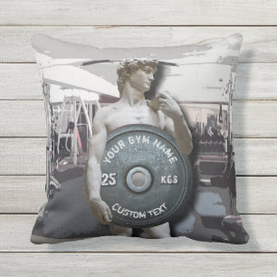 Coussin D'extérieur Forme physique drôle David de propriétaire de