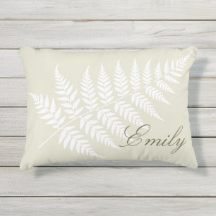 Coussin D'extérieur Fougère blanche vert clair Élégant pour elle ou lu