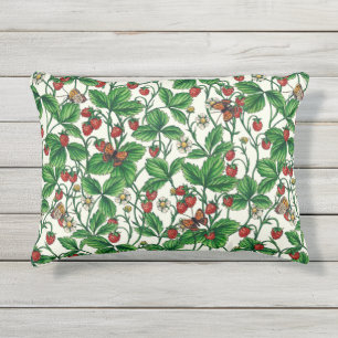Coussin D'extérieur Fraises sauvages sur blanc